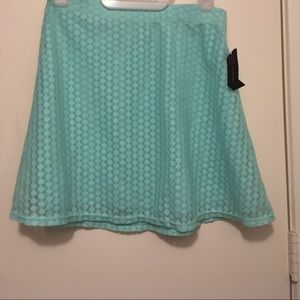 Mint green mini skirt, knee length. Adorable!!